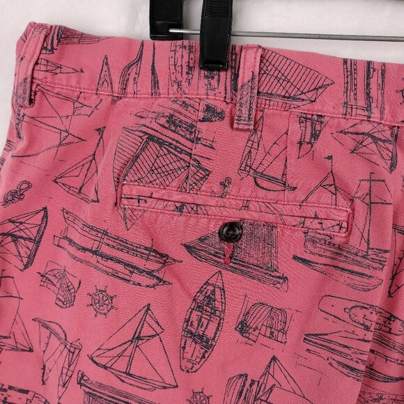 Polo Ralph Lauren Shorts Mens Size 42 Pink Sailboat Nautical AOP Print Chino - Picture 16 of 16